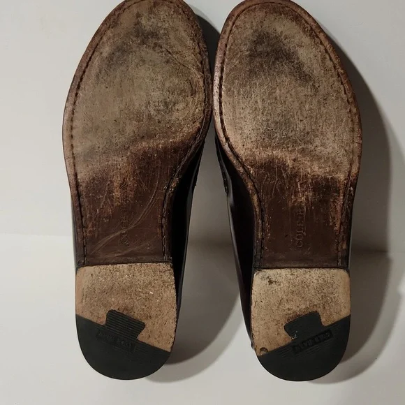 Cole Haan Burgandy Pinch Tassel Moc-Toe Loafers Size 10 - Picture 13 of 15